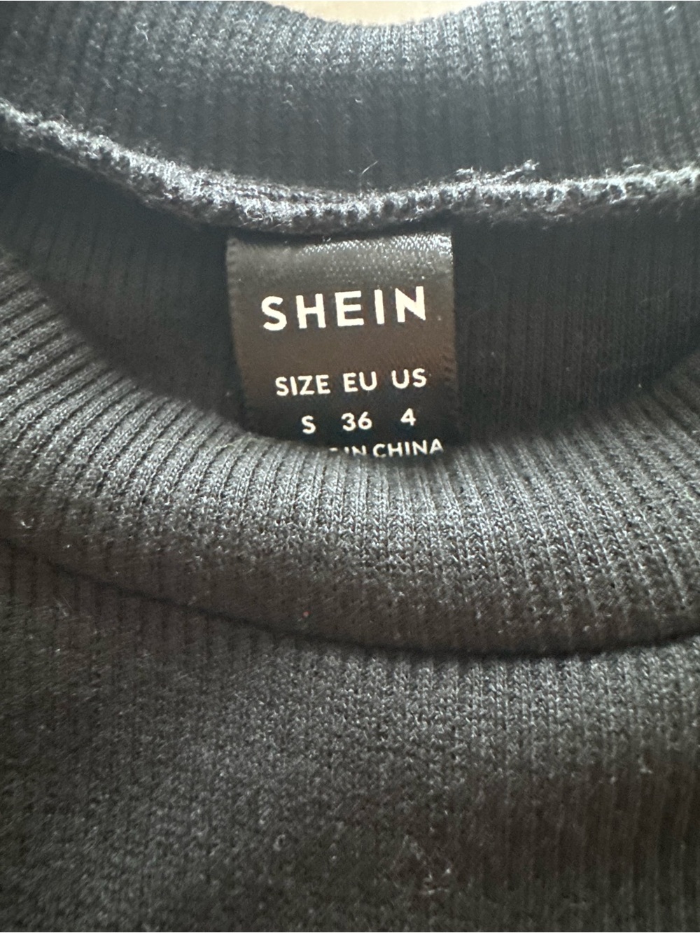 SHEIN Black Long Sleeve Top with Pearl Shoulder Embellishment - Picture 4 of 4